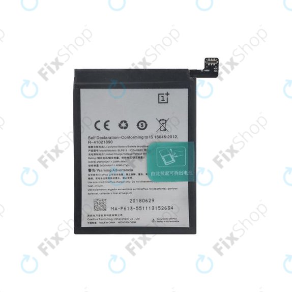 Bateria do OnePlus 3, BLP613, 3000mAh