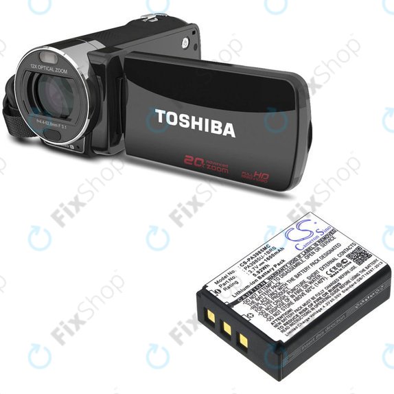 Bateria do Toshiba Camileo X200, X400, 1600mAh, Li-Ion, 3.7V, PA3985, HQ
