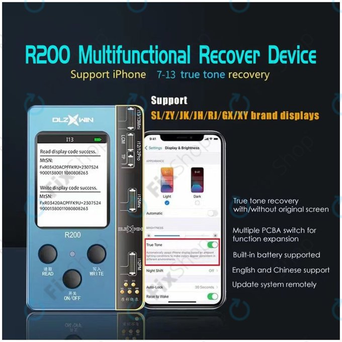 Programator przywracania True Tone, iPhone 8–13 Series, DLZ WIN DL R200