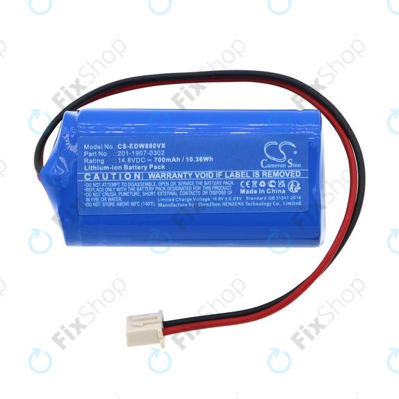 Bateria do Ecovacs Winbot 880, 700, 700mAh, Li-Ion, 14.8V, 201-1907-0302, HQ