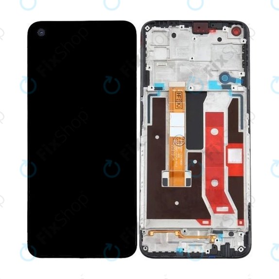 Wyświetlacz do Oppo A72, Ekran dotykowy z ramką, Twilight Black, TFT