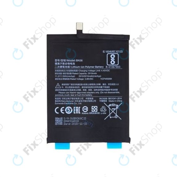 Bateria do Xiaomi Mi A2 (Mi 6X), BN36, 3010mAh