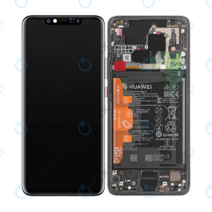 Wyświetlacz do Huawei Mate 20 Pro, Ekran dotykowy z ramką i baterią, 02352FRL, Czarny, Black, Genuine Service Pack