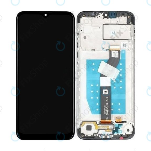 Wyświetlacz do Motorola Moto G8 Power Lite, Ekran dotykowy z ramką, 5D68C16532, 55D68C18031, Czarny, Black, Genuine Service Pack