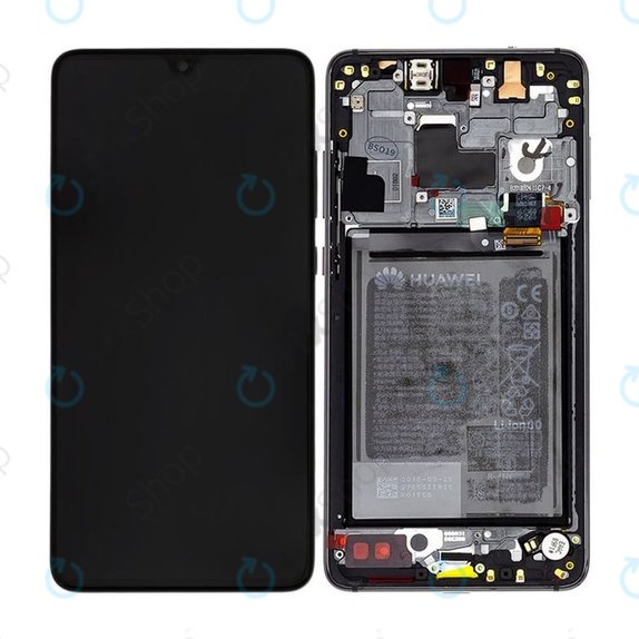Wyświetlacz do Huawei Mate 20, Ekran dotykowy z ramką i baterią, 02352ETG, Czarny, Black, Genuine Service Pack