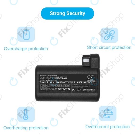 Bateria do AEG RX-seria, Electrolux E, P-seria, S91-0400410-SU2, OSBP72LI, OSBP72LI25, Li-Ion, 7,2V 3400mAh, HQ