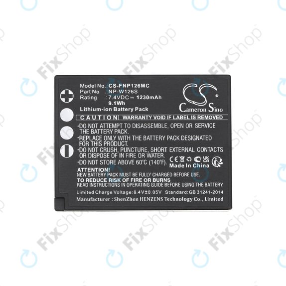 Bateria do Fujifilm Finepix Hs30, X-T30, 1230mAh, Li-Ion, 7.4V, NP-W126S, HQ