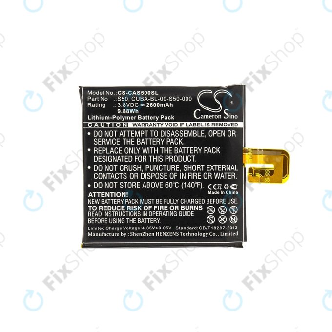 Bateria do Caterpillar CAT S50, CUBA-BL-00-S50-000, 2600mAh, HQ