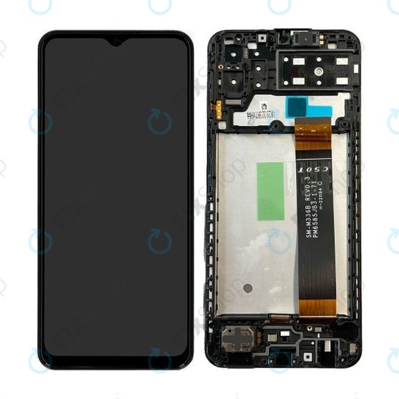 Wyświetlacz do Samsung A13 A135F, Ekran dotykowy z ramką, GH82-28508A, GH82-28653A, Czarny, Black, Genuine Service Pack