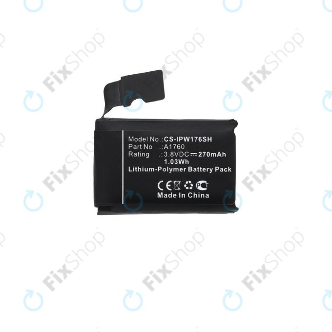 Bateria dla Apple Watch 2 38 mm, 270mAh, Li-Pol, 3.8 V, A1760, HQ