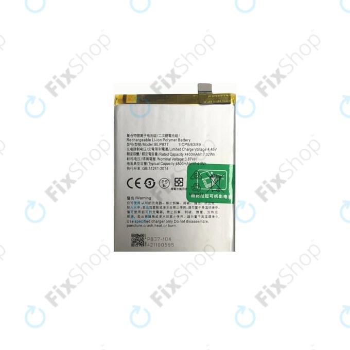 Bateria do Oppo Reno 8 Pro CPH2357, BLP837, 4500mAh