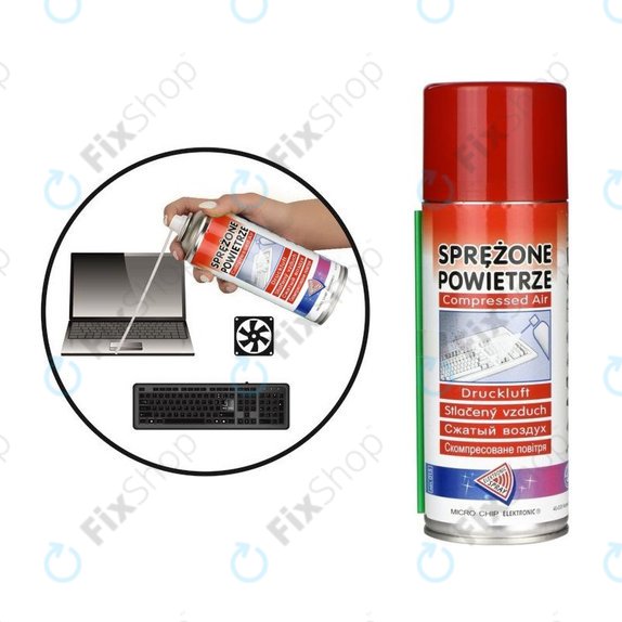 Spreżone powietrze w sprayu, Flammable, 400ml, Micro Chip Electronic