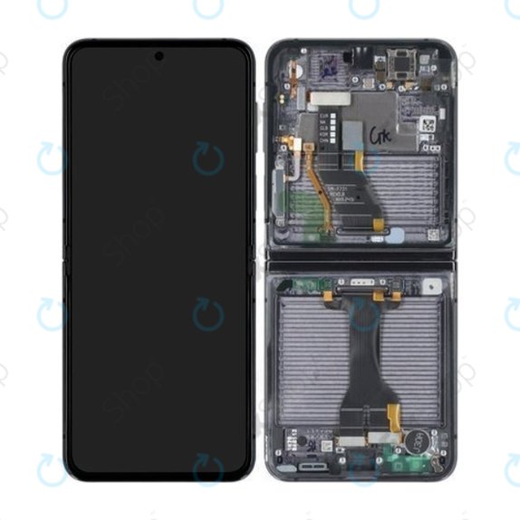 Wyświetlacz OLED do Samsung Z Flip 5 F731B, Ekran dotykowy z ramką, Grafitowy, Graphite