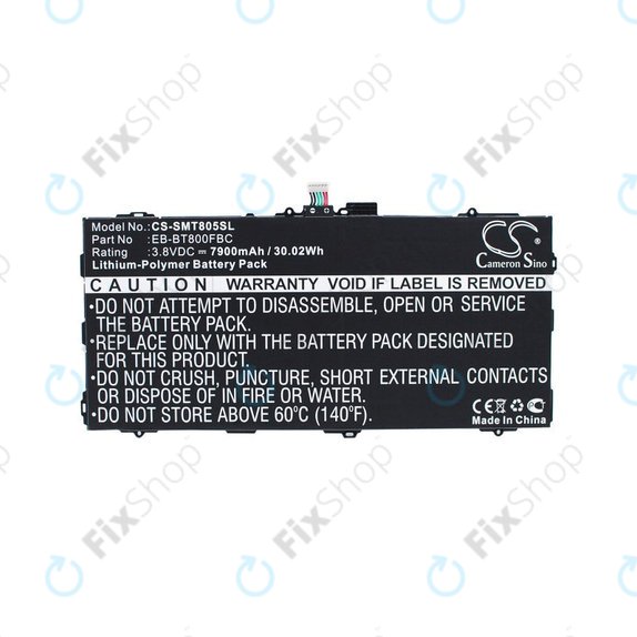 Bateria do Samsung Galaxy Tab S 10.5, 7900mAh, Li-Pol, 3.8V, EB-BT800FBC, HQ