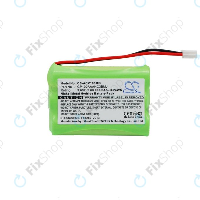 Bateria do Audioline Baby Care V100, 900mAh, Ni-MH, 3.6V, GP100AAAHC3BMJ, HQ