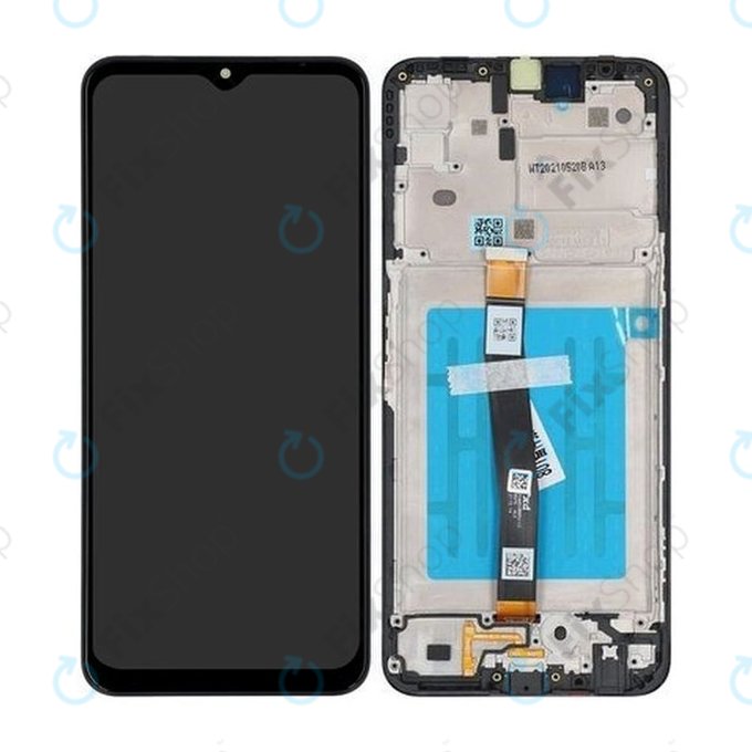 Wyświetlacz do Samsung A22 5G A226B, Ekran dotykowy z ramką, GH81-20694A, Czarny, Black, Genuine Service Pack