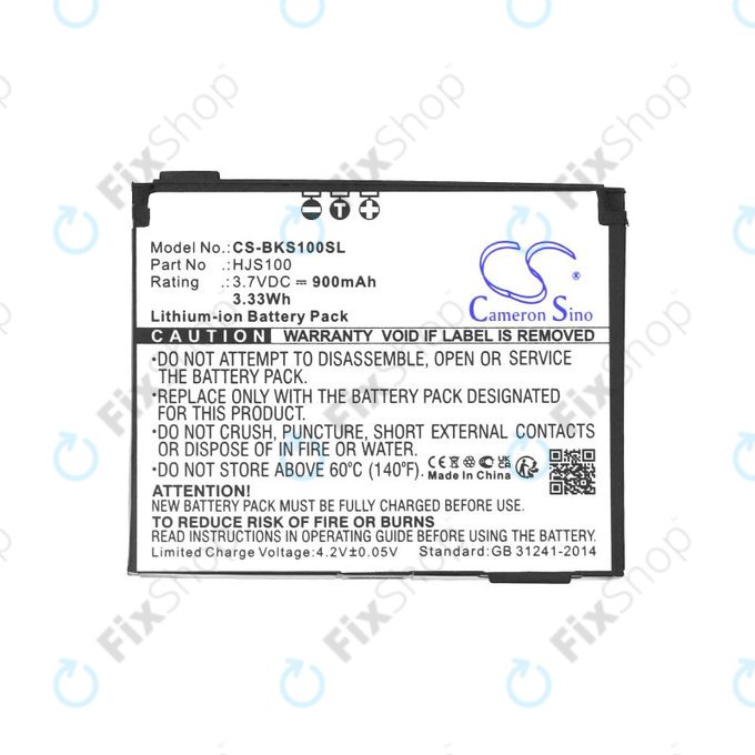 Bateria do Becker HJS 100, HJS100, Li-Ion, 3.7V, 900mAh, HQ
