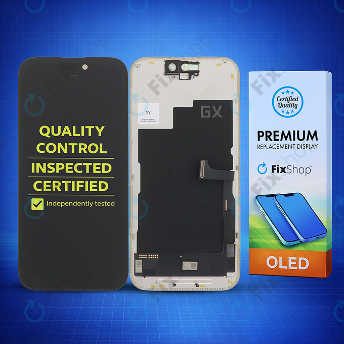 Wyświetlacz Hard OLED dla iPhone 15 Pro, Ekran dotykowy z ramką, FixPremium