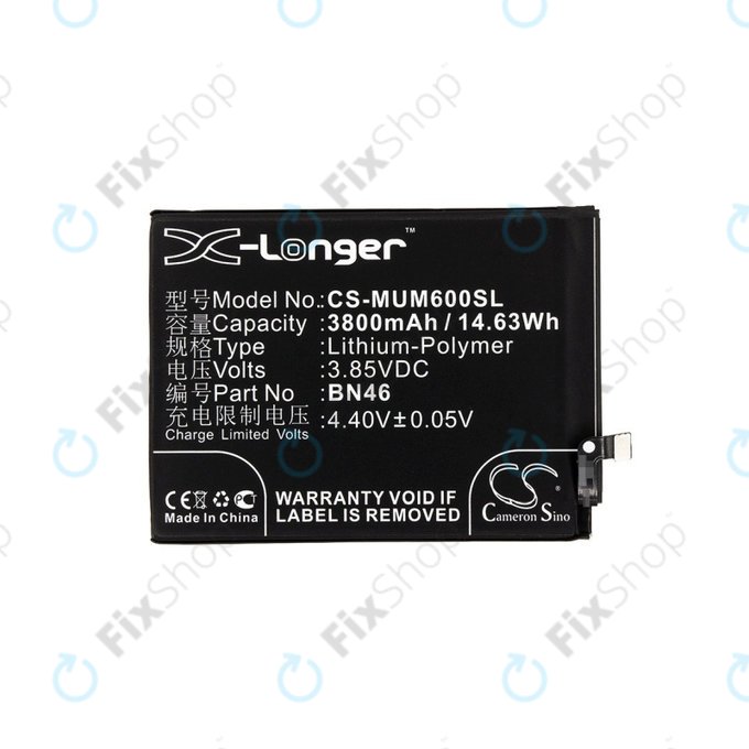 Bateria dla Xiaomi Redmi Note 8T, 3800mAh, Li-Pol, 3.85 V, BN46, HQ