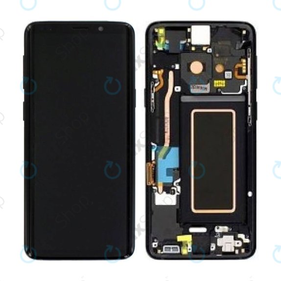 Wyświetlacz do Samsung S9 G960F, Ekran dotykowy z ramką, GH97-21696A, GH97-21697A, GH97-21724A, Midnight Black, Genuine Service Pack