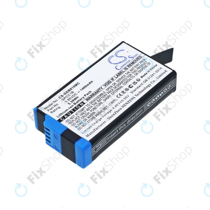 Bateria do GoPro Max, Max 360, Acbat-001, 1400mAh, Li-Ion, 3.85V, SPCC1B, HQ