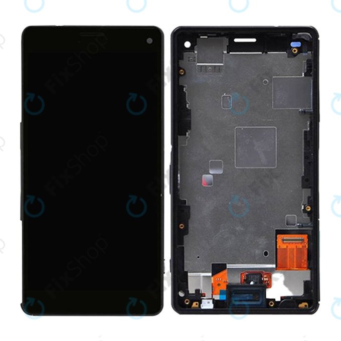 Wyświetlacz do Sony Xperia Z3 Compact D5803, Ekran dotykowy z ramką, Czarnny, Black, TFT