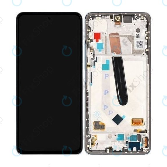 Wyświetlacz do Xiaomi Poco F3, Ekran dotykowy z ramką, 560004K11A00, Niebieski, Blue, Genuine Service Pack