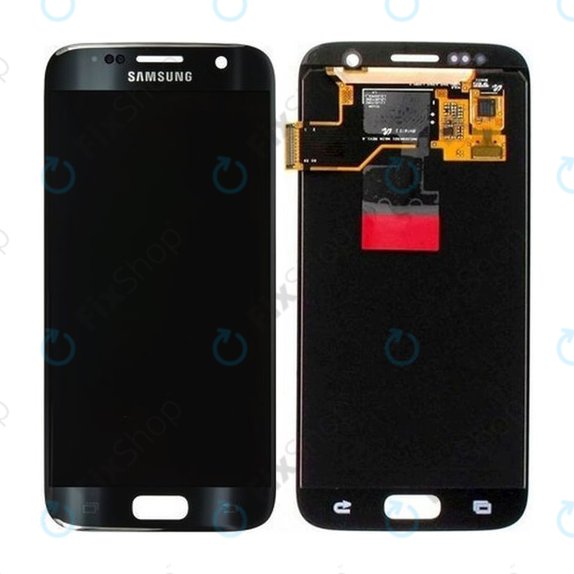 Wyświetlacz z ekranem dotykowym do Samsung S7 G930F, GH97-18523A, GH97-18761A, GH97-18757A, Czarny, Black, Genuine Service Pack