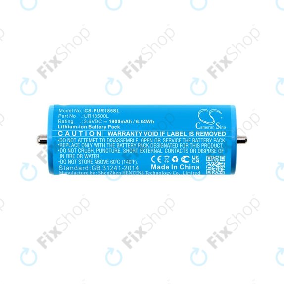 Bateria do Braun Silk-épil 5, Silk-épil 7, Silk-épil 9, 1900mAh, Li-Ion, 3.6V, UR18500L, HQ