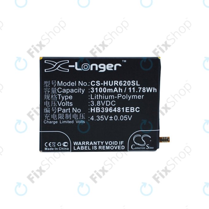 Bateria do Huawei Ascend Y6 2, Honor 5a, Huawei G7 Plus, 3100mAh, Li-Pol, 3.8V, HB396481EBC, HQ