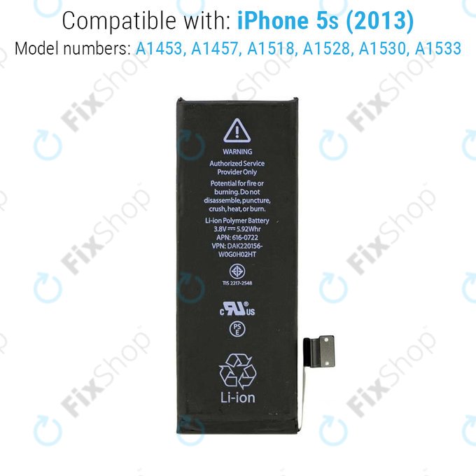 Bateria dla iPhone 5S, 1560mAh