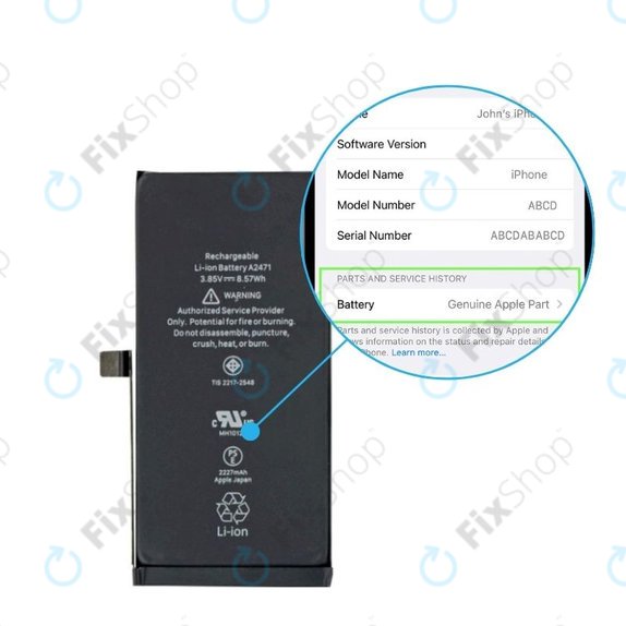 Bateria do iPhone 12 Mini, 661-17939, 2227mAh, Genuine Apple