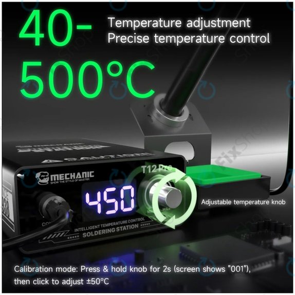 Cyfrowa stacja lutownicza (Black), Mechanic T12 Pro