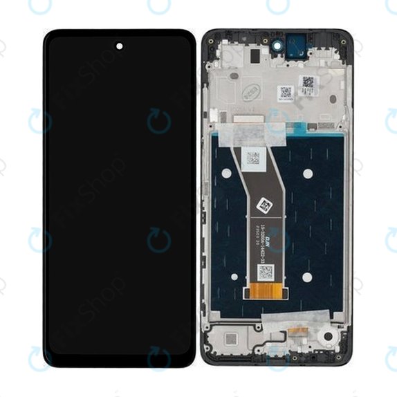 Wyświetlacz do Motorola Moto G24, G24 Power, Ekran dotykowy z ramką, Czarny, Black, 5D68C23810, Genuine Service Pack