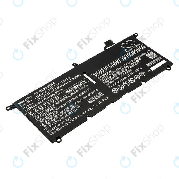Bateria do Dell XPS 13 9370, 6300mAh, Li-Ion, 7.6V, DXGH8, HQ