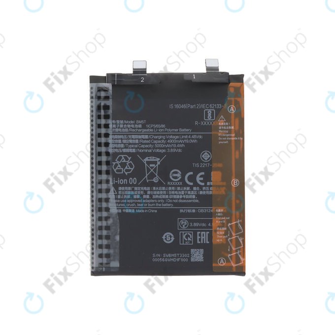 Bateria do Xiaomi 13T 2306EPN60G, Redmi Note 13 Pro 4G 23117RA68G 2312FPCA6G, 5000mAh, BM5T, Genuine Service Pack