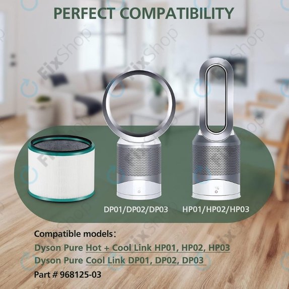 Filtr HEPA (Węgiel aktywny) do Dyson Pure Hot + Cool-series, Pure Cool Desk-series, Green