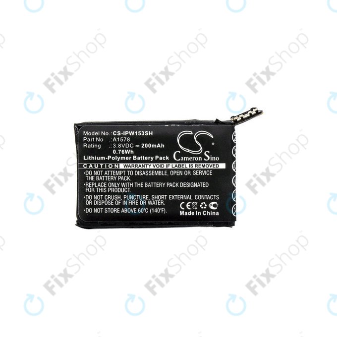 Bateria dla Apple Watch 1 38 mm, 200mAh, Li-Pol, 3.8 V, A1578, HQ