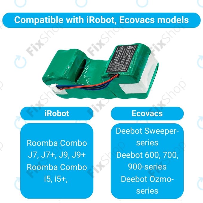 Bateria do iRobot Roomba Combo, i5, i5+, j7, j7+, j9, j9+, 4720110, Ni-MH, 12,0V 3000mAh, HQ