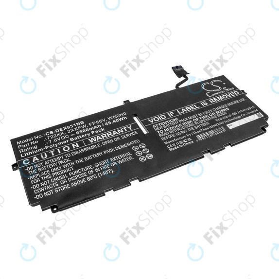 Bateria do Dell XPS 13 9300, 9380, 9310, 6500mAh, Li-Pol, 7.6V, 2XXFW, HQ