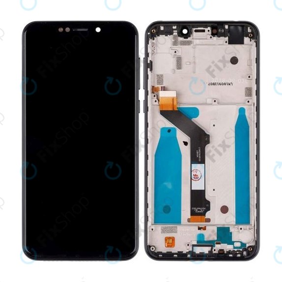 Wyświetlacz do Motorola One (P30 Play), Ekran dotykowy z ramką, Czarny, Black, TFT