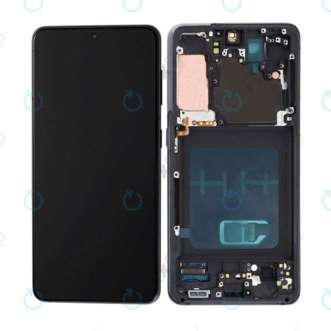 Wyświetlacz OLED do Samsung S21 G991B, Ekran dotykowy z ramką, Phantom Gray