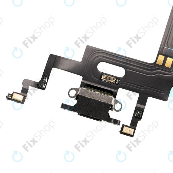 Złącze ładowania z taśmą flex do iPhone XR, Czarny, Black
