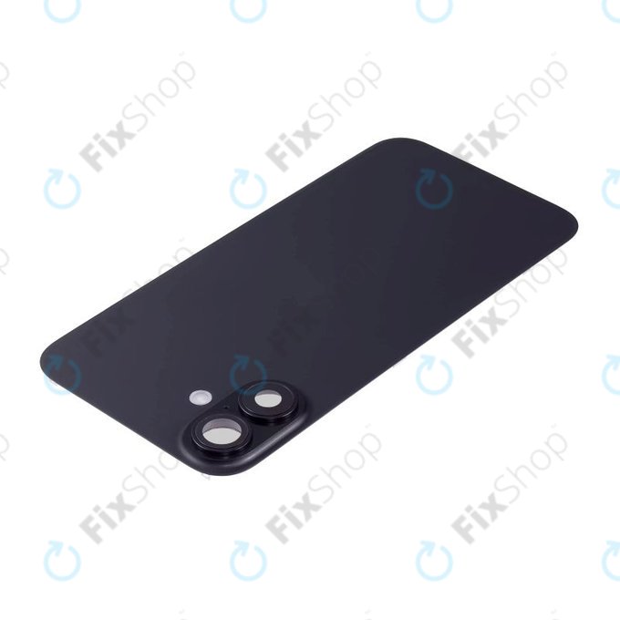 Tylne szkło obudowy z obiektywem aparatu, metalową płytką i magnesami Magsafe do iPhone 16, Czarny, Black