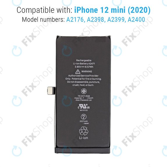 Bateria dla iPhone 12 Mini, 2227mAh