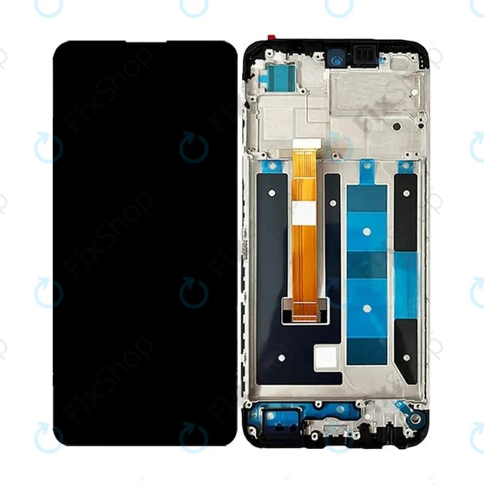 Wyświetlacz do Realme C55, Ekran dotykowy z ramką, Czarny, Black, TFT