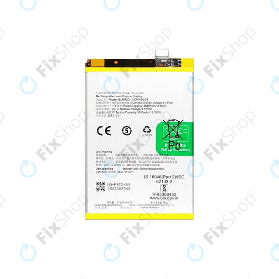 Bateria do Oppo A78, BLP923, 5000mAh