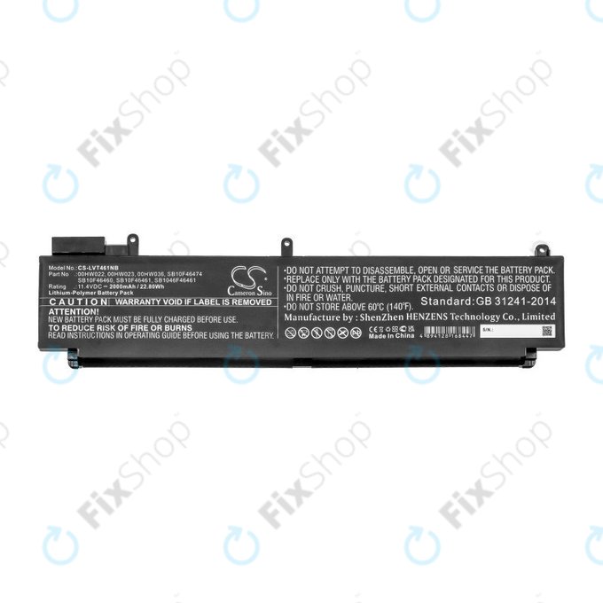 Bateria do Lenovo ThinkPad T460s, T470s, 2000mAh, Li-Pol, 11.4V, 00HW022, HQ