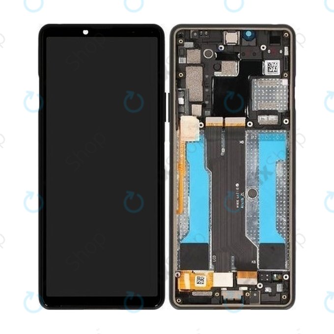 Wyświetlacz do Sony Xperia 10 III, Ekran dotykowy z ramką, A5034092A, Czarny, Black, Genuine Service Pack