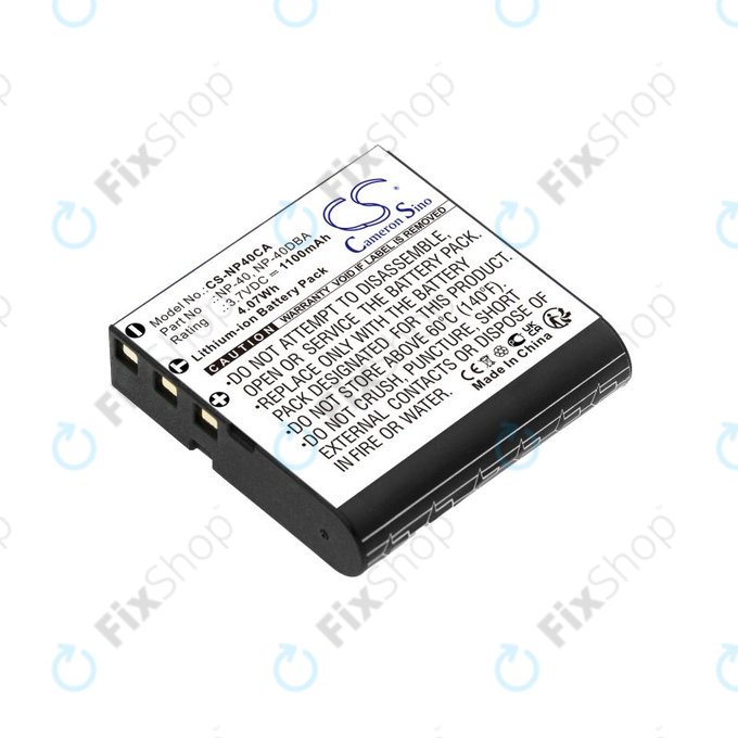 Bateria do Casio Exilim Ex-FC100, 1100mAh, Li-Ion, 3.7V, NP-40, HQ